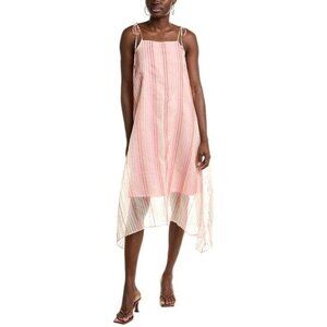 Joie Womens Roisin Organza Silk-Blend Midi Dress, Pink - Size M